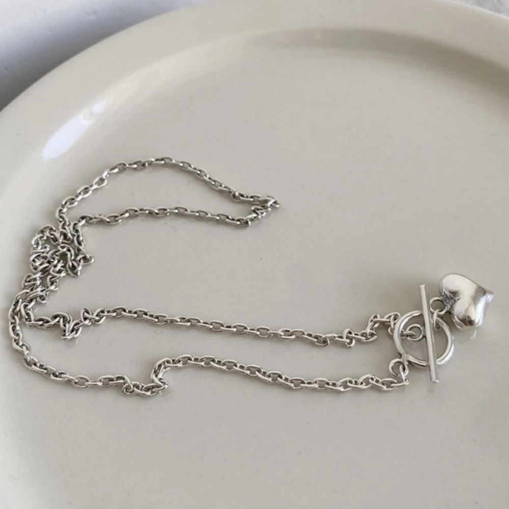 “18” 925 STERLING SILVER LOVE HEART NECKLACE, NICE NECKLACE, CUTE NECKLACE - Picture 3 of 5
